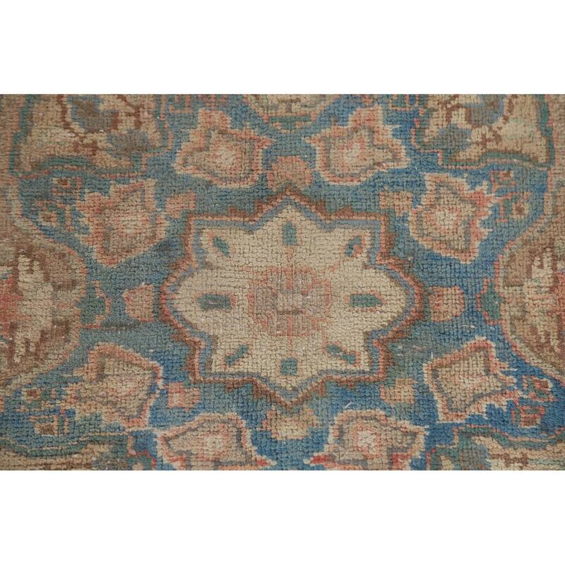 Hand Knotted Oriental 100% Wool Carpet Traditional Medallion Coral Mashad Area Rug - 9' 3'' X 6' 1''
