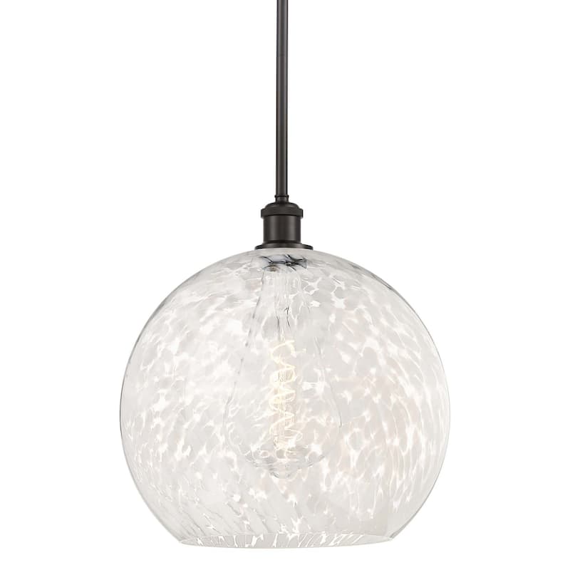 Innovations Lighting 516-1S-17-14 White Mouchette Pendant White - Oil Rubbed Bronze / White Mouchette