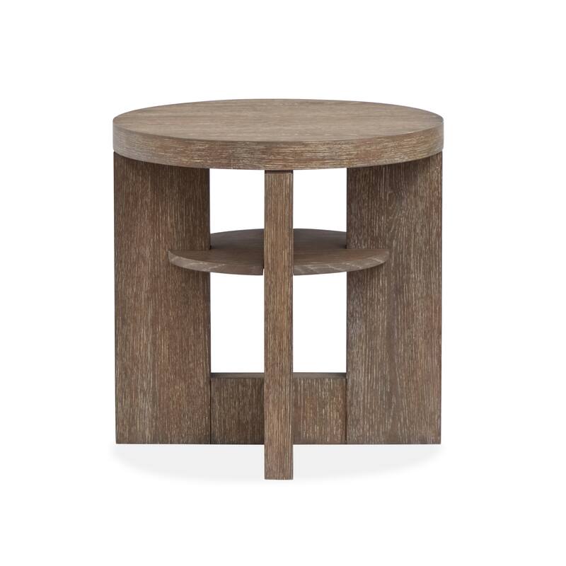 Magnussen Home Conway Spiced Brown Round End Table - 24''W x 24''D x 24''H