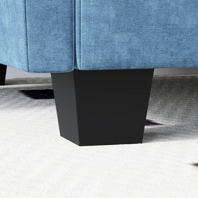 Wood Frame Loveseat Sofa Couch with 2 Side Pockets, Minimalist Accent Sofa Lounge Sofa with Armrests