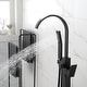 preview thumbnail 11 of 27, Floor Mounted Single Handle Clawfoot Tub Faucet with Hand shower - 8" x 48"