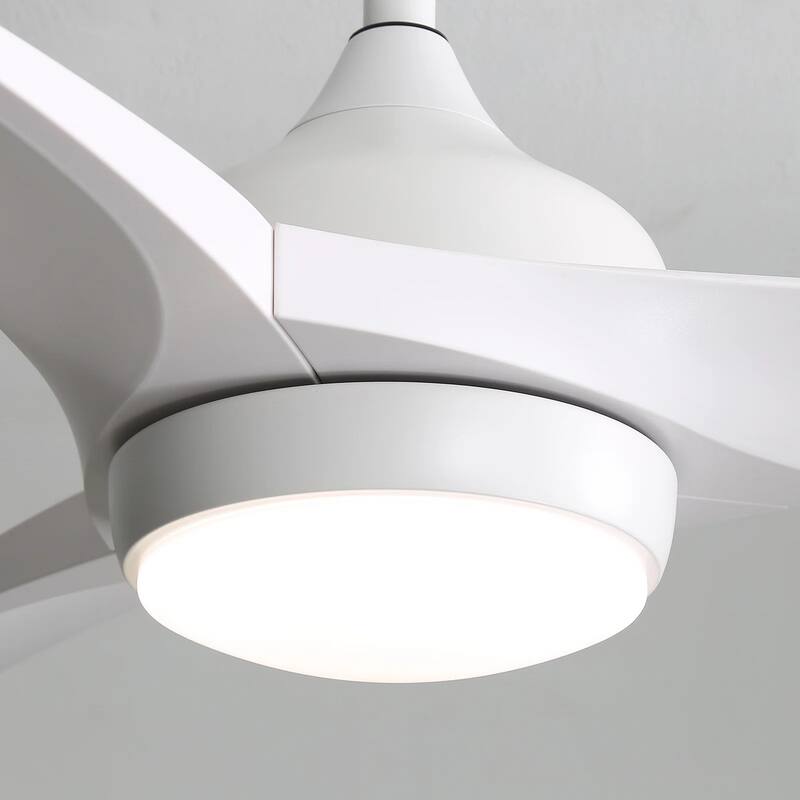 52/60 Inch Ceiling Fan with Integrated LED Light and Remote Control Quiet DC Motor