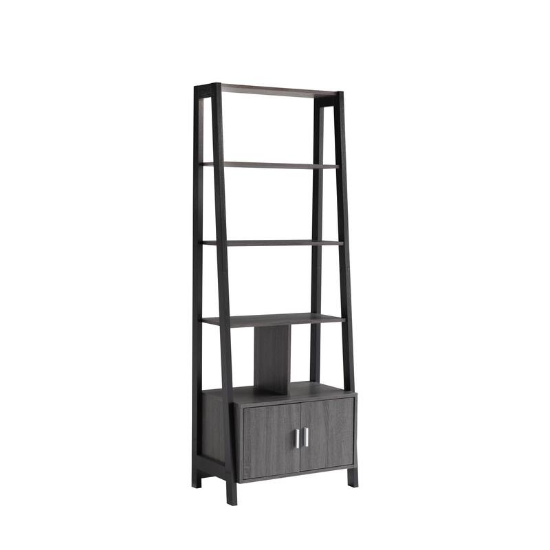 Industrial Bookshelf with 2 Door Cabinet,Metal Frame