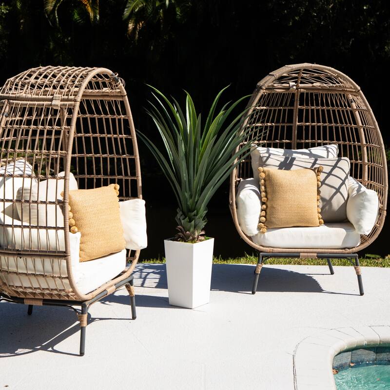 4-ft UV Resistant Spiked Agave Plant in White Tower Planter