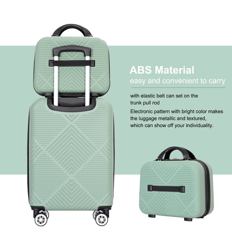 20/14" Spinner Wheels Luggage Sets 2 Piece Lightweight Suitcase Sets, Carry On Trunks Sets