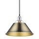 preview thumbnail 2 of 0, Yep by Golden Lighting Orwell 1-light 14in Pendant in Chrome and Aged Brass shade - Silver