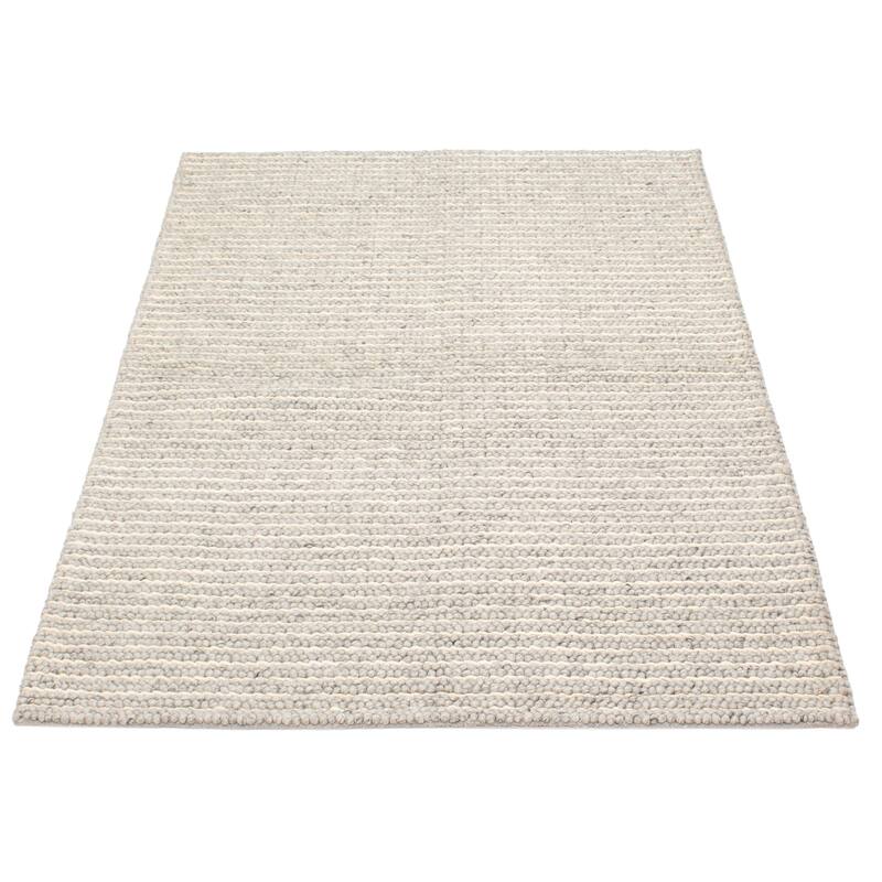 ECARPETGALLERY Braid weave Sienna Grey Wool Rug - 5'3 x 7'7