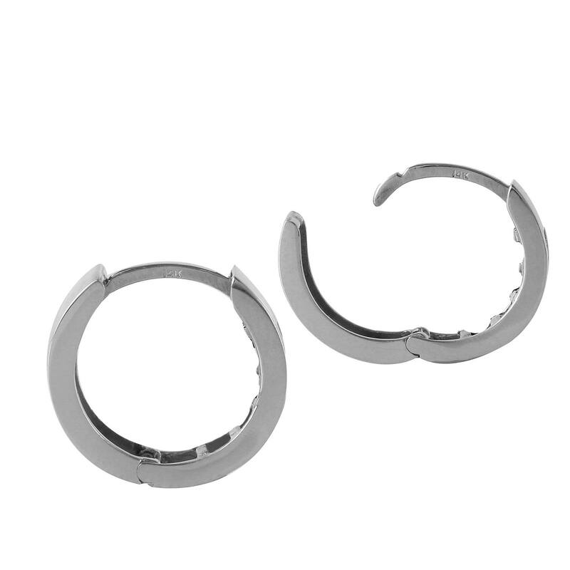 1.26 Carat 14K Solid Gold Hoop Earrings Natural Sapphire Rose Topaz