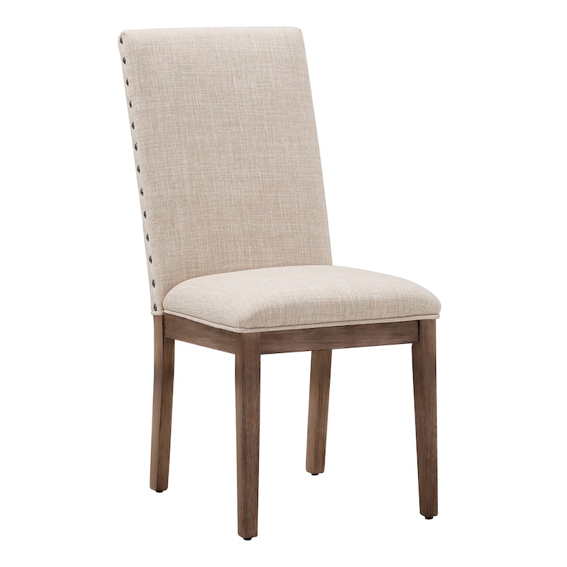 Voyager Nailhead Accent Parson Linen Dining Chair (Set of 2) by iNSPIRE Q Artisan