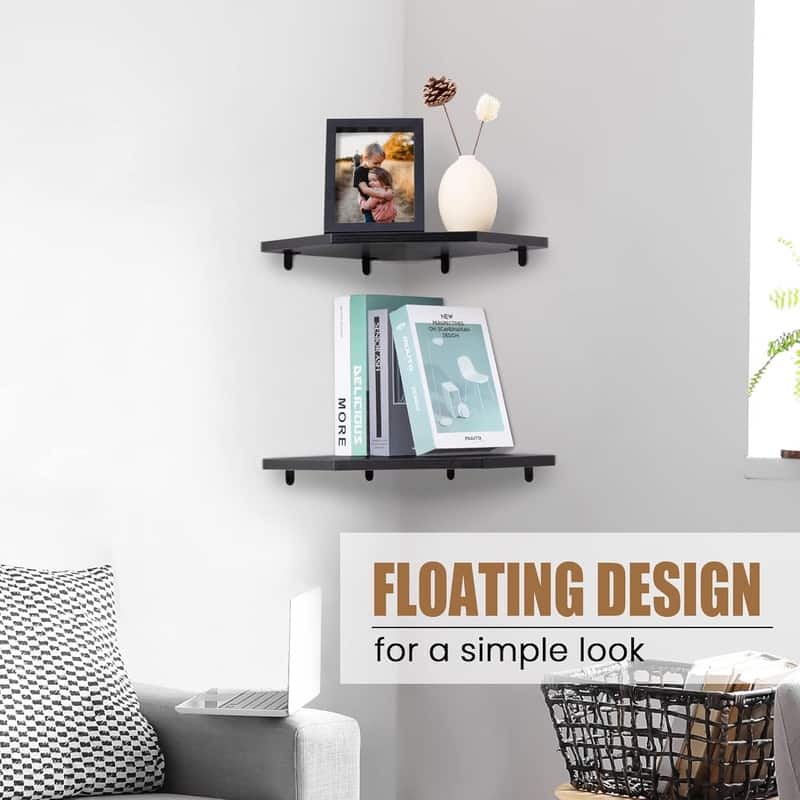 Corner Shelf Wall Mount, Floating Corner Shelves, Set of 4