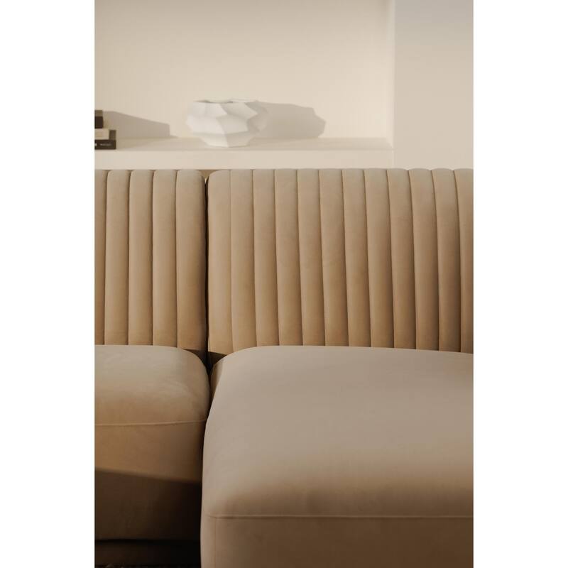 NADAAL STUDIOS Iona, Left Hand Facing Upholstered Sectional, Brown - 116.75 X 71 X 27.5