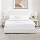 preview thumbnail 4 of 10, Patent Ivory Boucle Queen Storage Bed with Curved Headboard