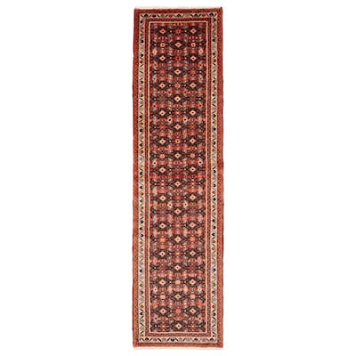 ECARPETGALLERY Hand-knotted Andelz Red Wool Rug - 2' 5" x 9' 6"
