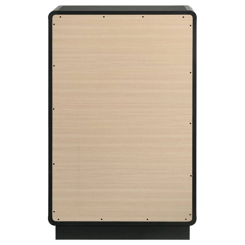 Burton Black 5-drawers Chest of Drawers