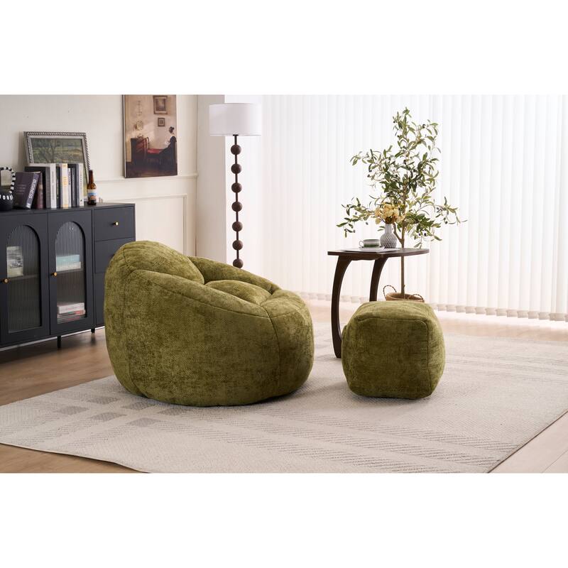 Foam Bean Bag Chairs for Adults/Teens with Filling,Bean Bag Lazy Sofa with Ultra Soft Chenille Cover, Bean Bag,Indoor & Outdoor