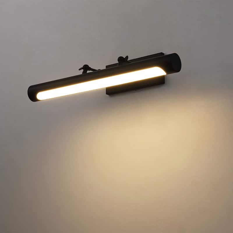 23.6" 1-Light Modern Gold/Black Adjustable Cylinder Wall Mounted LED Picture Light/Vanity Light for Bathroom, Bedroom
