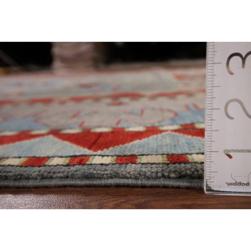 Gray Kazak Oriental Area Rug Handmade Wool Carpet - 6'6" x 10'2"