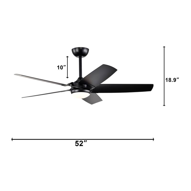 Angus 5-Blade Lighted Ceiling Fan with LED Lamp with Remote