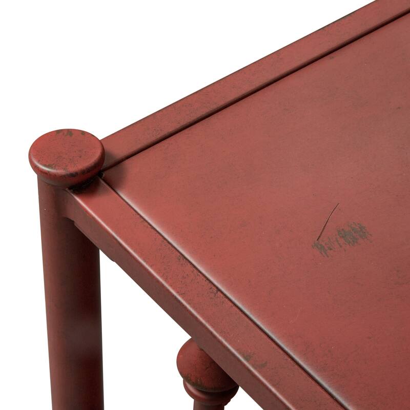Vintage Series Distressed Metal Open Nightstand - Black