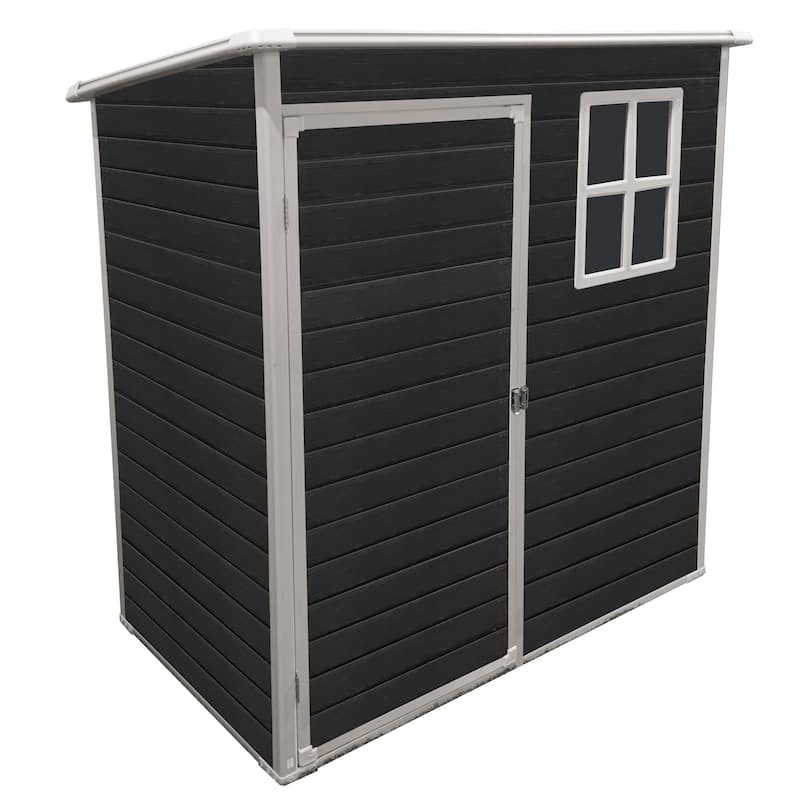 5 ft x 3 ft Outdoor Plastic Storage Shed with floor,Black