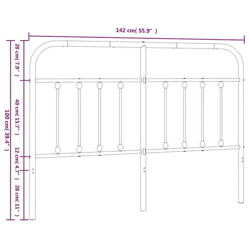 vidaXL Classic Metal Headboard