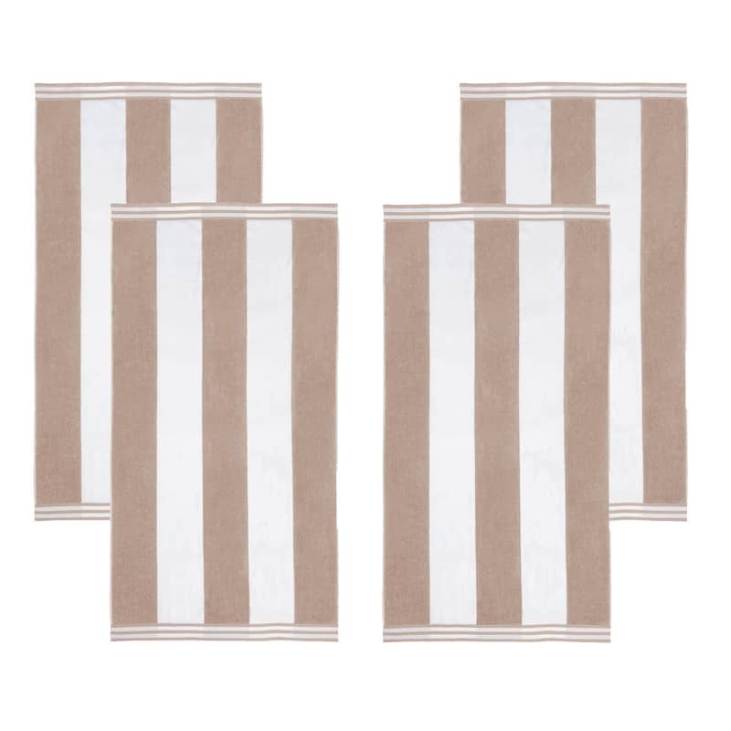 Cabana Stripe Oversized Cotton Beach 4 Piece Towel Set by Superior