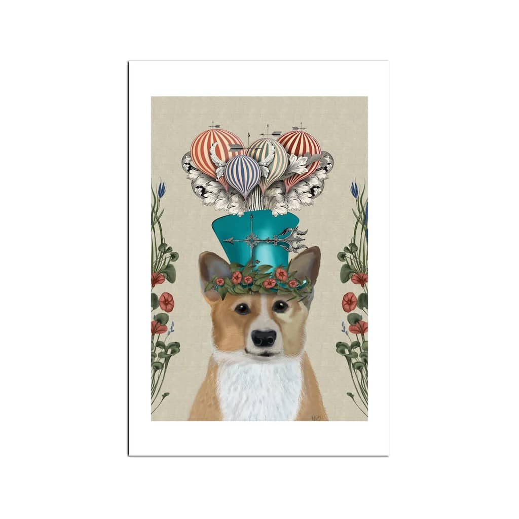 Corgi II Fine Art Paper Print by Fab Funky - Multi