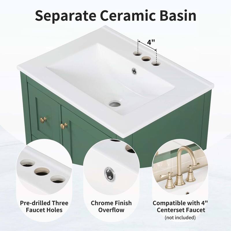 Freestanding Vanity Set with Storage,Adjustable Shelf