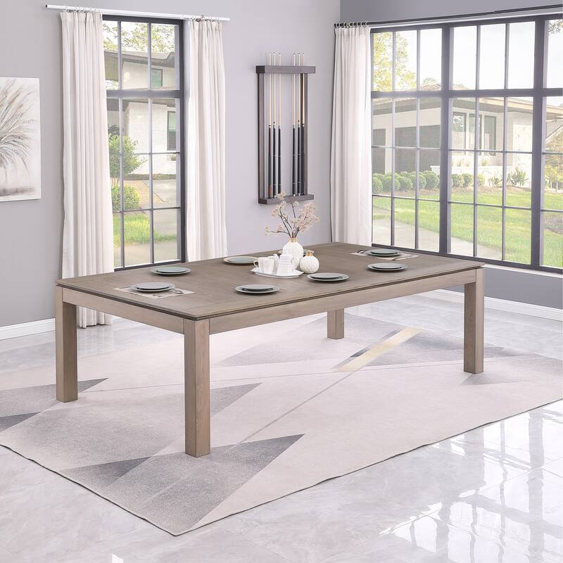 Olivia GreyWash Ash 8ft Billiard Slate Pool Table with dining top
