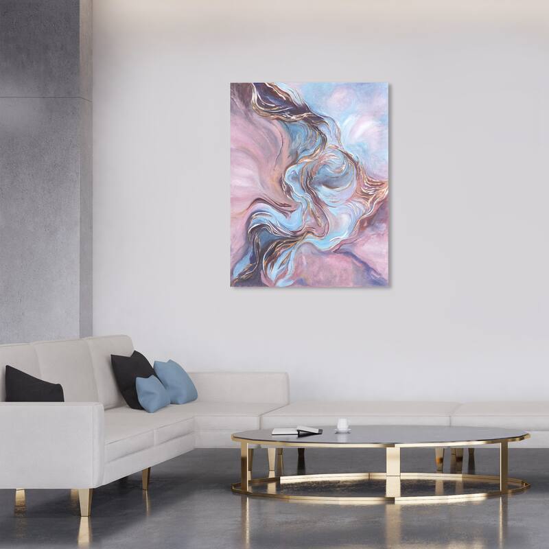 Wynwood Studio Abstract Royal Crystal I Pink and Rose Pink Glam Wall Art Canvas Print - 36 x 30