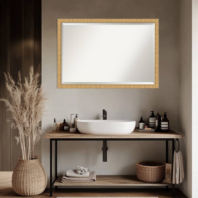 Lila Beveled Wood Framed Bathroom Vanity Wall Mirror