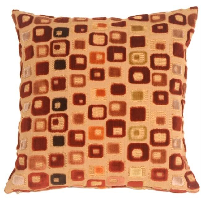 Window Box in Red Wine Cotton 17x17 Throw Pillow with Polyfill Insert