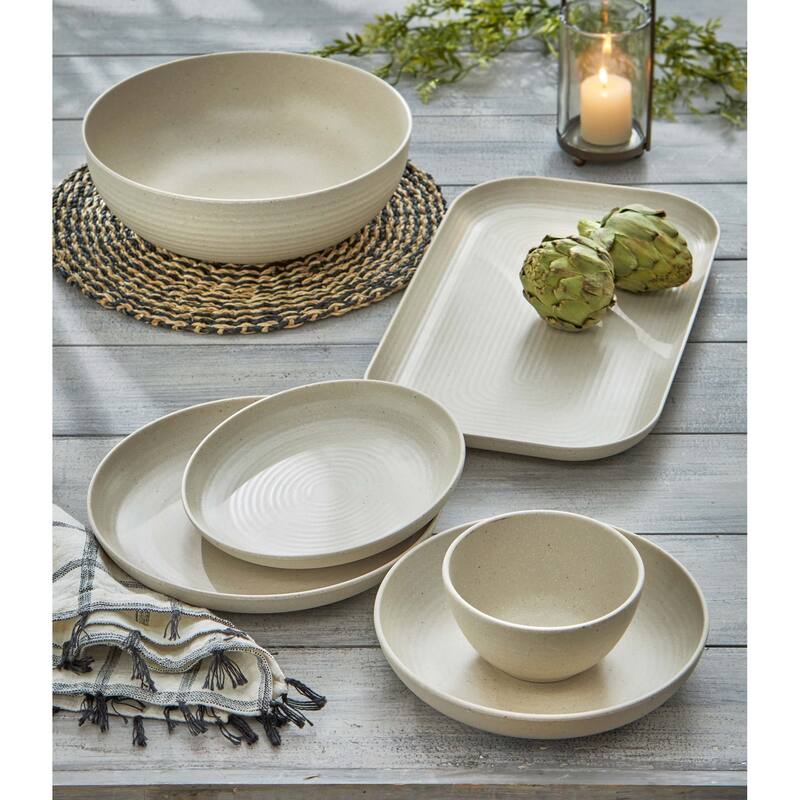 22 oz. 6 in. Cream Brooklyn Melamine Plastic Dinnerware Bowl Dishwasher Safe Indoor Outdoor - Beige