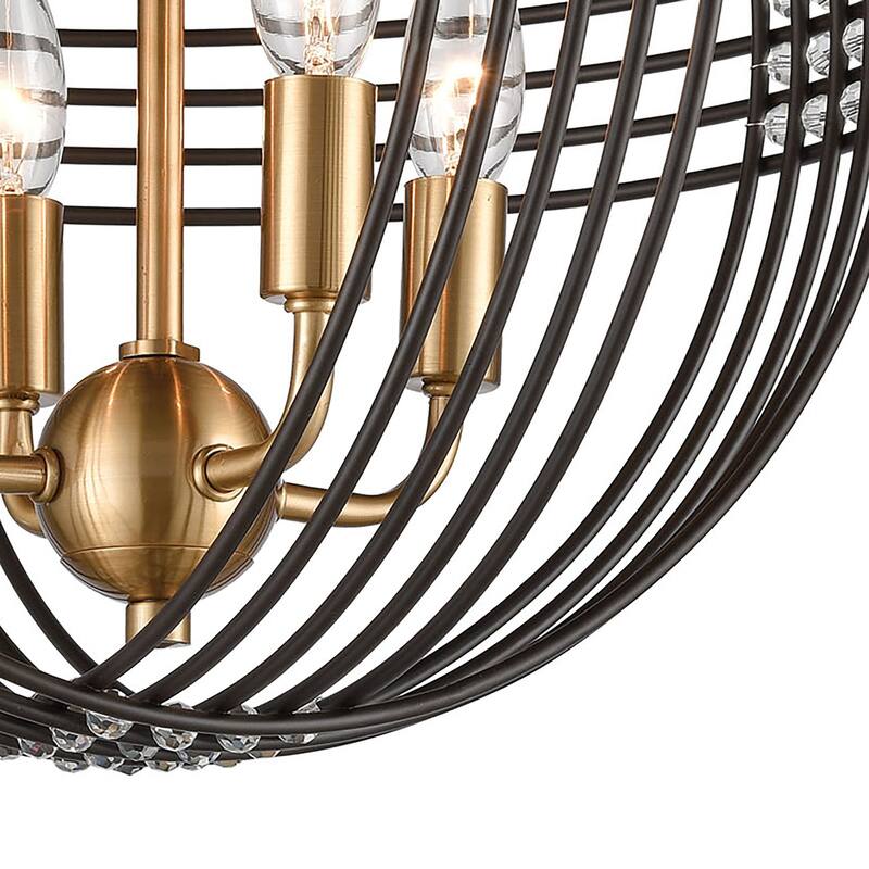 Elk Home Concentric Oiled Bronze With Metal Shade 4 Light Semi Flush