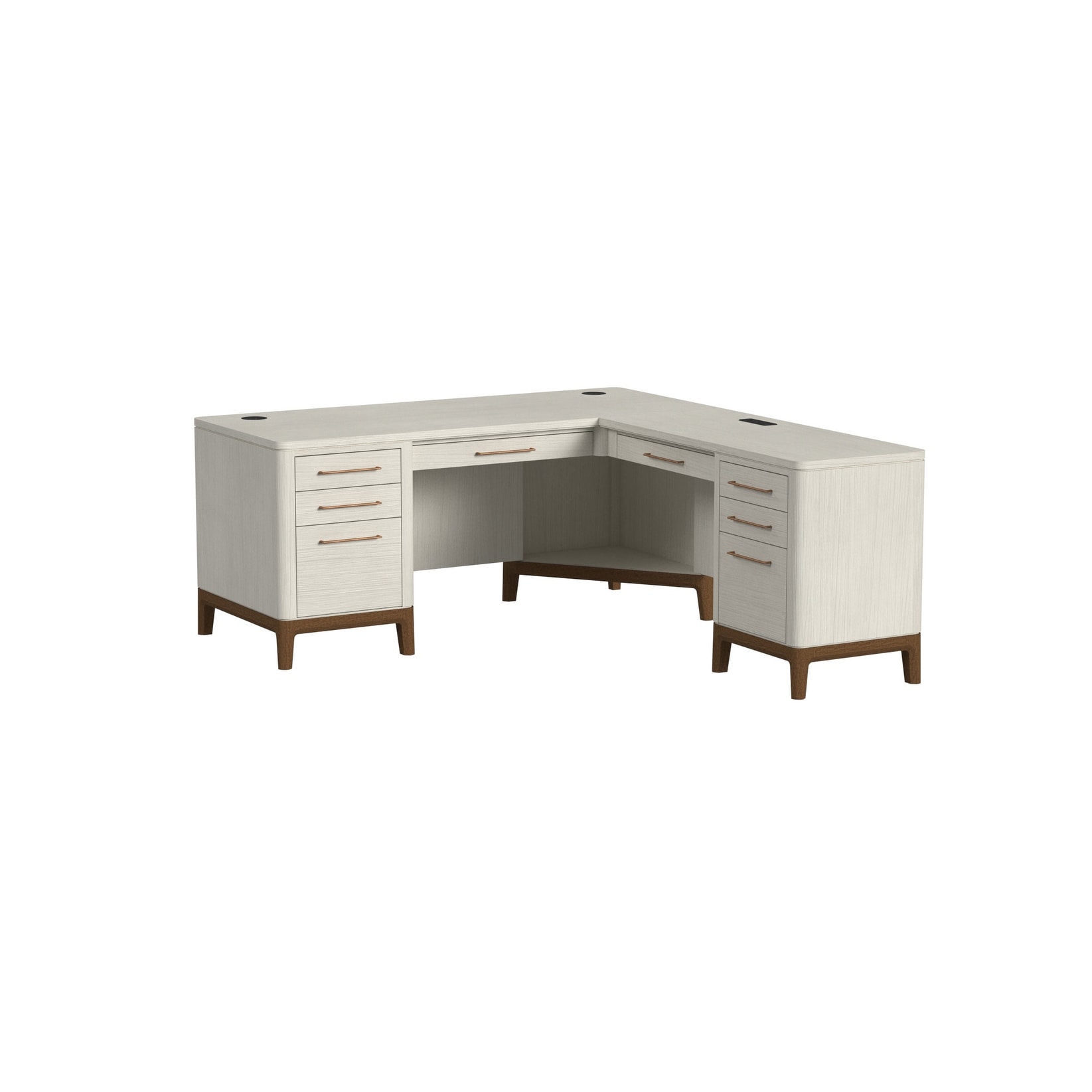 Contemporary Laminate Wood L-Desk & Return, Office Writing Table & Return, Corner Desk, White