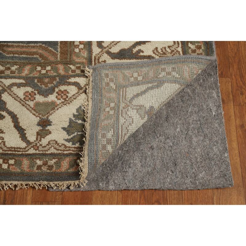 Gray Oushak Indian Area Rug Hand-Knotted Wool Carpet - 8'2" x 9'8"