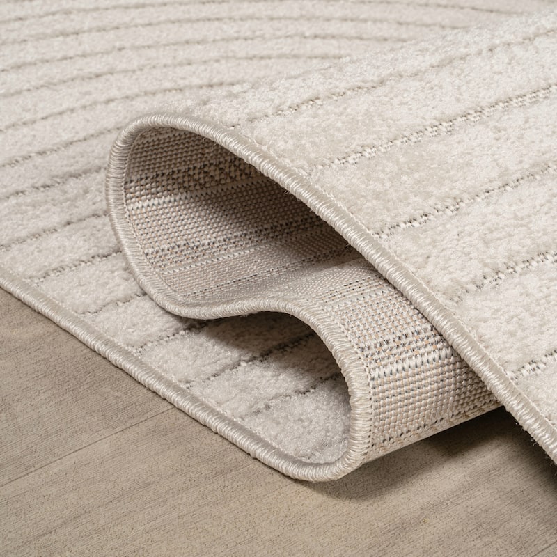 JONATHAN Y Odense Minimalist Curve Geometric Gray/Ivory Area Rug