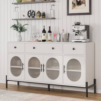 62" Large Sideboard Buffet Cabinet with Storage and 3 Drawers