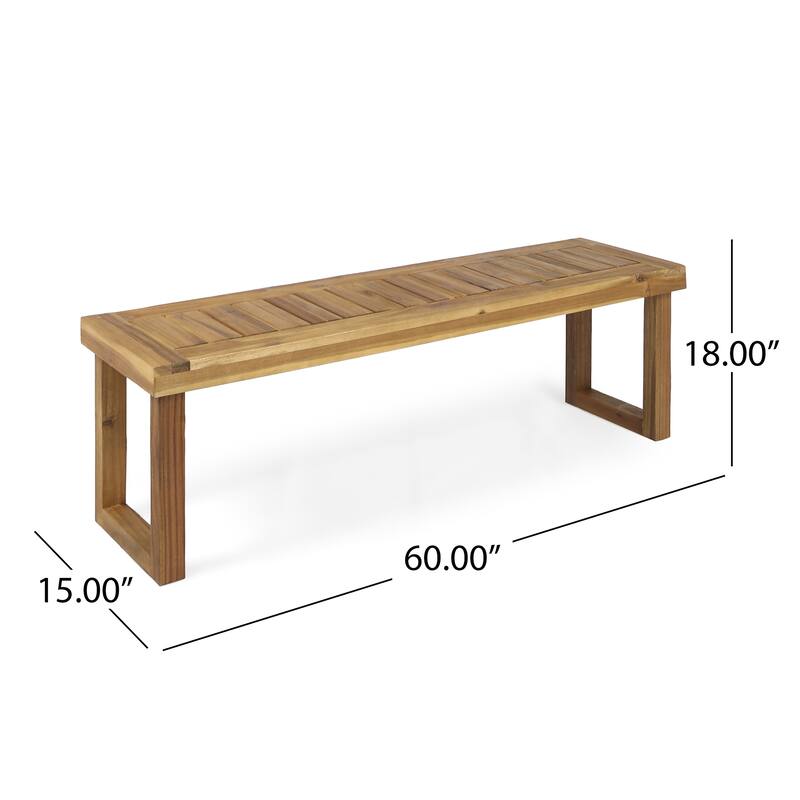 Roder Acacia Wood Outdoor Dining Bench by Christopher Knight Home