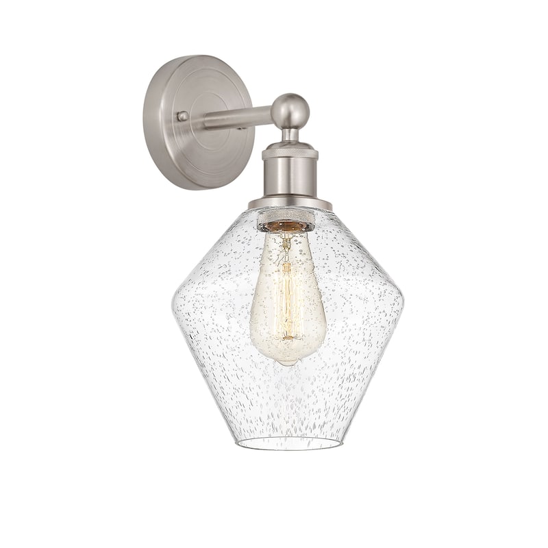 Innovations Lighting 616-1W-14-8 Cindyrella Sconce Cindyrella 14" Tall - Satin Nickel / Seedy