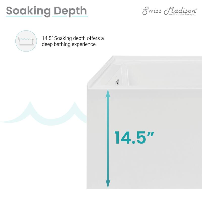 Swiss Madison SM-AB590 Avancer 60" Three Wall Alcove Acrylic Soaking