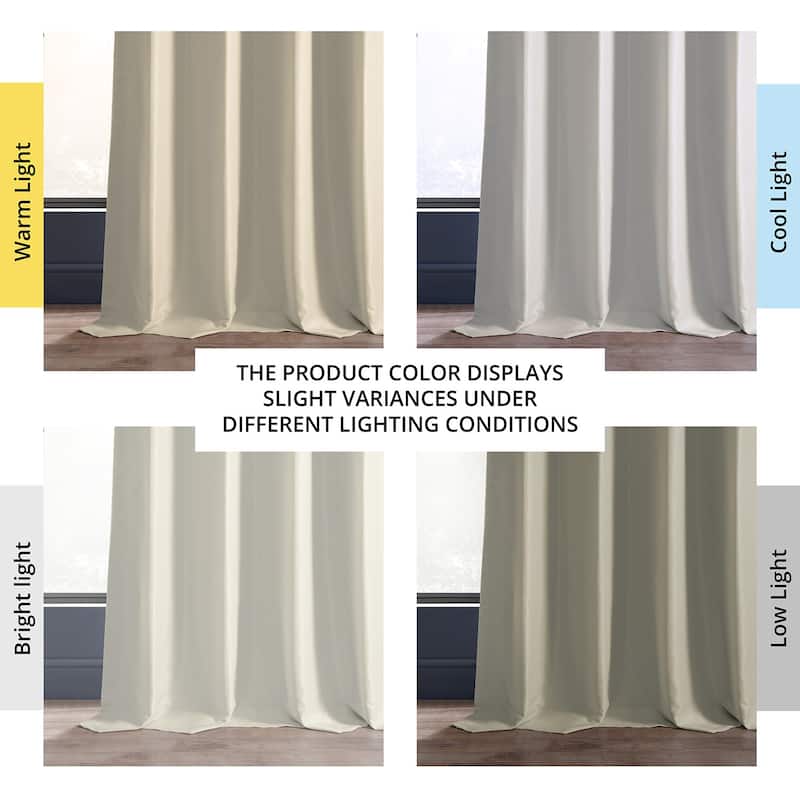 Exclusive Fabrics Textured Dupioni Faux Silk 108-inch Blackout Grommet Curtain (1 Panel) - 50 x 108