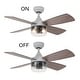 preview thumbnail 7 of 12, Aiden River of Goods Gray and Mahogany Metal Remote-Controlled 42" Ceiling Fan - 42" x 42" x 11"/15.25"