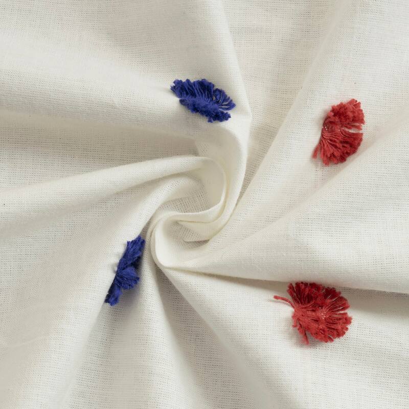 Exclusive Fabrics Geometric Cotton Craft Rod Pocket Sheer Curtains For Bedroom & Living Room Curtains Pair (2 Panels)