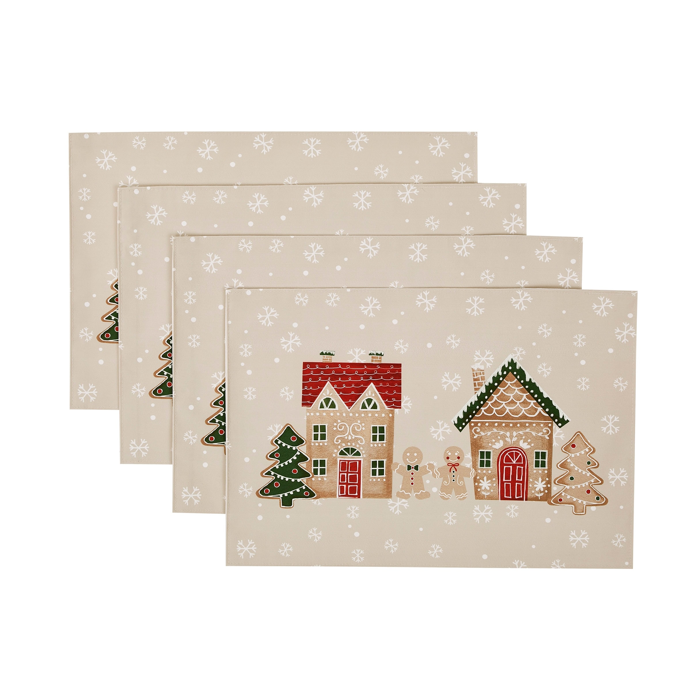 Avanti Gingerbread Village Set of 4 Placemats - 13x19