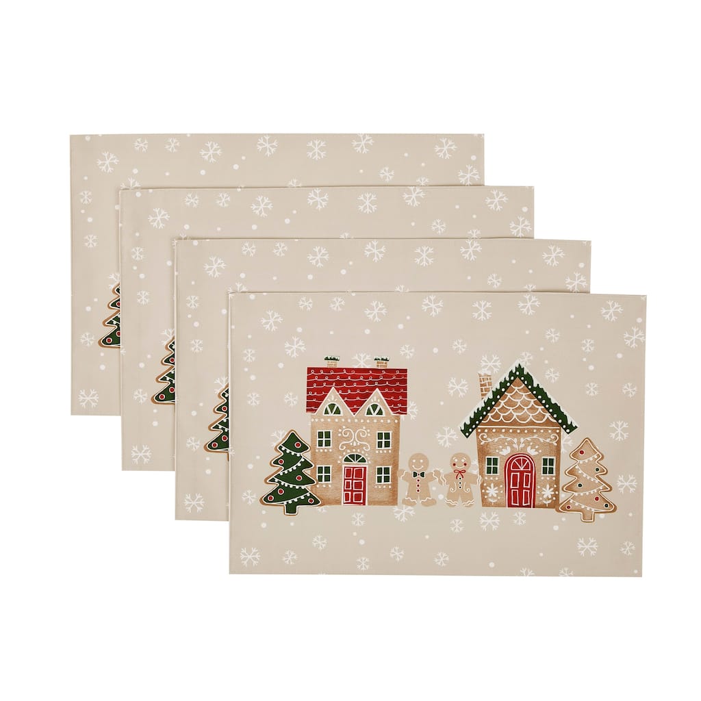 Avanti Gingerbread Village Set of 4 Placemats