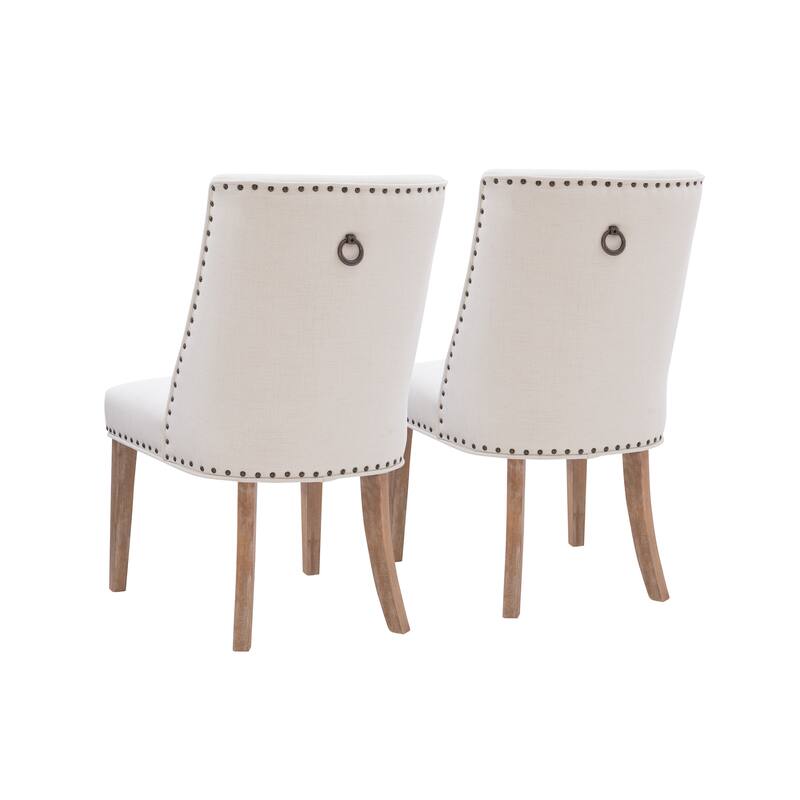 Linon Allard Modern Dining Chairs with Natural Legs (Set of 2)