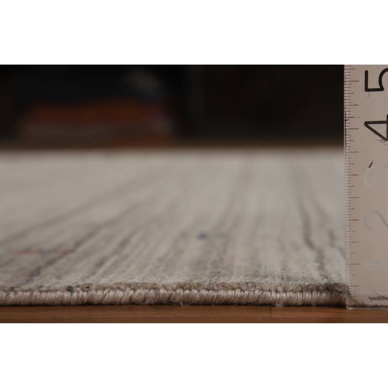 Hand Knotted Oriental 100% Wool Carpet Tribal Tribal Greys & Charcoal Gabbeh Area Rug - 10' 1'' X 8' 1''