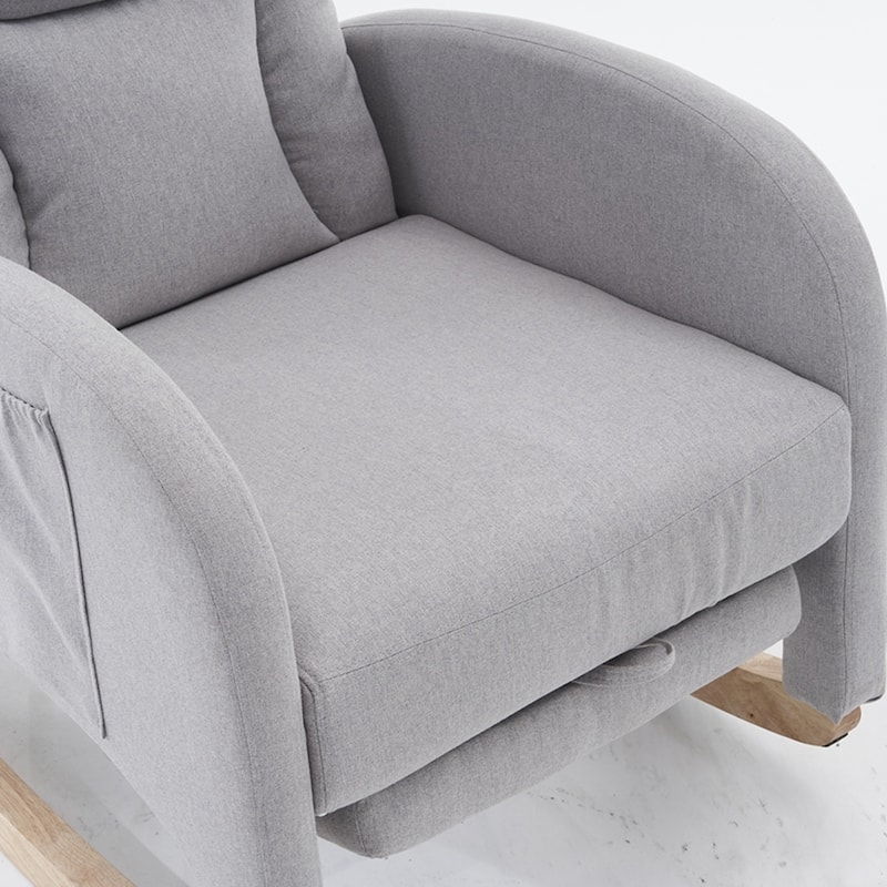 Fabric Nursery Rocking Chair With Adjustable Footrest