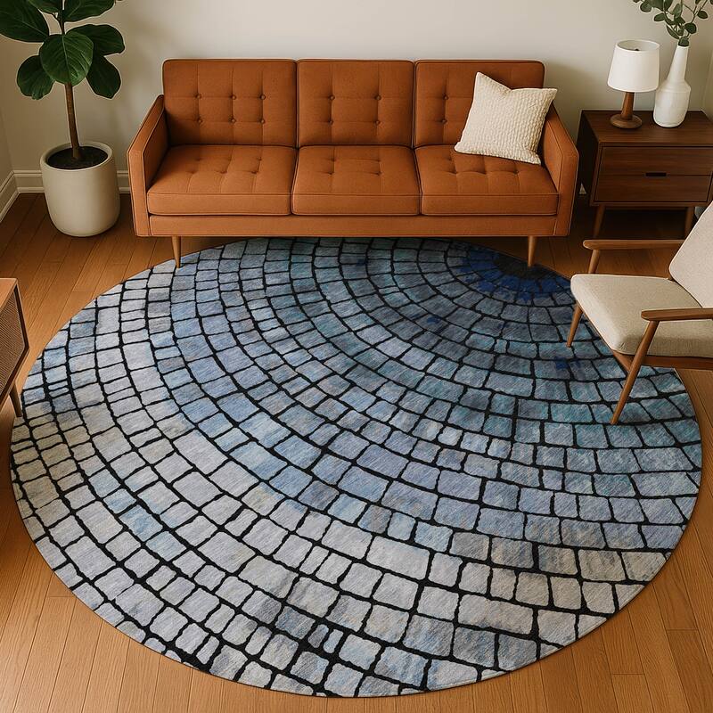 Machine Washable Indoor/ Outdoor Mosaic Rome Chantille Rug